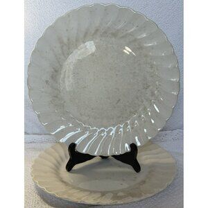 Myott 2 Dinner Plates Olde Chelsea DECORATIVE Heavily Stained Chips Crazing